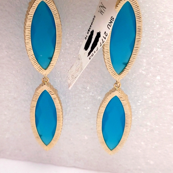 Kendra Scott Harrah Earrings Blue Azure NWT - Picture 9 of 11